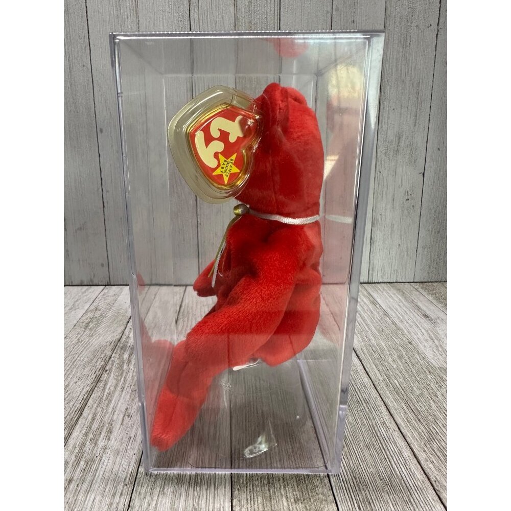 Vtg TY Beanie Baby Osito Mexican Bear Plush Stuffed Animal Toy with Display Case - Picture 4 of 5